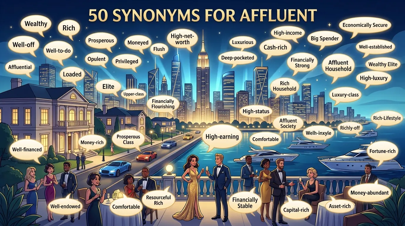 synonyms for affluent